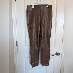 Marc New York Dark Brown Leather with Gold Accents
